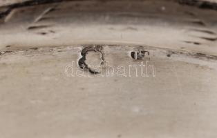 Ezüst (Ag.) kézi tükör, jelzett, metszett tükörrel, bruttó: 559 g, m:29,5 cm