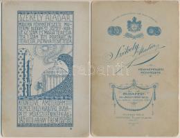 cca 1900 Hölgyek, keményhátú fotó Székely Aladár műterméből, az egyik szecessziós verzóval, 2db, 16x...