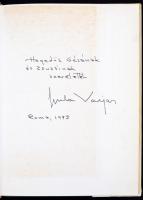 Gyula Varjas. DEDIKÁLT! Róma, 1974. Kiadói műbőr kötés, papír védőborítóval, jó állapotban / leather...