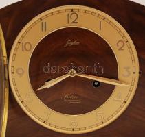 Junghaus art deco kandallóóra, működik, félütős, kulccsal,  kisebb karcolással, jelzett (Fischer II....