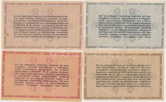 1946. 10db-os vegyes magyar adópengő bankjegy tétel, közte fordított címeres, sorozat- és sorszám né...