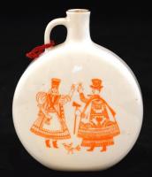 Hollóházi porcelán kulacs, matricás, hibátlan, jelzett, m: 12 cm