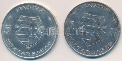 1947. 5Ft Ag "Kossuth" (2x) T:2,2-,3