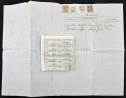 Békés 1899-1912. "A Békési Takarékpénztár Részvény-Társaság" (2x) részvénye 100K-ról, szel...