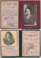 1935-42 MÁV arcképes igazolványok, 2db, 11x8cm