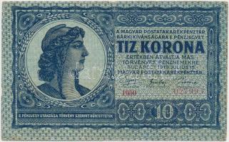 1919. július 15. 10K T:III Hungary 15.07.1919. 10 Korona C:F Adamo K12