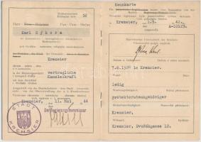 1944 Cseh- Morva személyigazolvány, pp.:8, 15x10cm