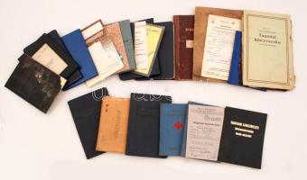 cca 1926-90 Vegyes okmány tétel, benne útlevél, tagsági könyvek, igazolványok, munkakönyv, katonai igazolvány, stb., cca 25db