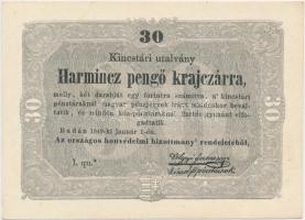 1849. 30kr "Kossuth bankó" T:I- Hungary 1849. 30 Krajczár C:AU Adamo G103