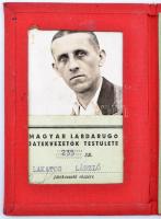 cca 1922-55 Lakatos László labdarúgó játékvezető vegyes okmányai, benne MLSZ ig., Magyar Labdarúgó Játékvezető Testületének igazolványa, vasutas ig.,  stb. 7db, + a feleség Lakatos Lászlóné 2db okmánya, összesen 9db