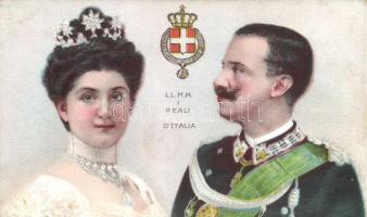 Vittorio Emanuele III of Italy, Elena of Montenegro litho