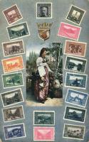 Des timbres postaux de la Bosnie-Hercegovine / Set of stamps, Bosnia and Herzegovina; folklore (EB)