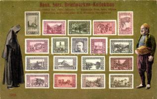 Bosn. herz. Briefmarken-Kollektion / Set of stamps, Bosnia and Herzegovina; folklore