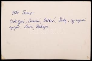 1960 Orth György legendás MTK labdarúgó, Renato Cesarini (Juventus), Senkey Imre (MTK), Dante Panzer...