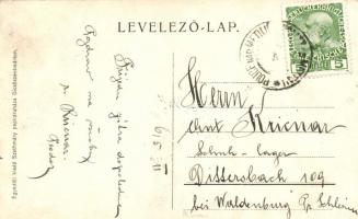 Dicsőszentmárton, Mozaiklap vasútállomással; kiadja Szathmáry papíráruháza / multi-view with railway...