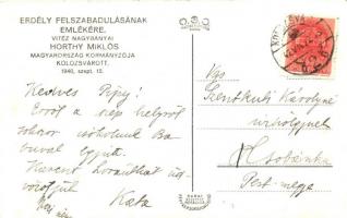 1940 Kolozsvár, bevonulás, Horthy Miklós, Purgly Magdolna, Teleki Pál, Gróf Edelsheim Gyulai Ilona /...