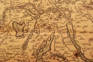 Zsámboki János 1579-es Magyarország térképének modern másolata, hajtott, 40x56 cm