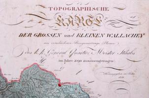 1812 Topographische Karte der Grossen und Kleinen Wallachey. Dél Erdély és Olahország térképe. 1790-...