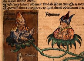 1493 Görög mitológiai jelenetek és bibliai uralkodók szépen színezett fametszetes képei Hartmann Sch...