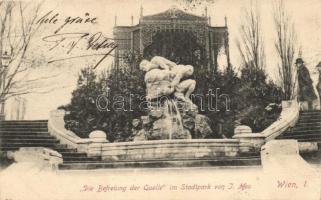 Vienna, Wien I. Die Befreiung der Quelle im Stadtpark von I. Heu / park, fountain