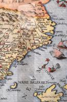 1593 Noua descriptio HIspania ac Septentrio. (Hispán félsziget) Gérard de Jode színezett rézmetszete...