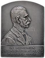 Anton Scharff (1845-1903) 1903. "Nagykállói Kállay Béni 1839-1903" jelzetlen Ag plakett "F X PAWLIK FEC (Franz Xaver Pawlik)" gyártói jelzéssel (49,41g/55,5x44mm) T:1-,2 kis ph. Hungary 1903. "Béni Kállay de Nagykálló 1893-1903" Ag plaque without hallmark, with makers mark "F X PAWLIK FEC (Franz Xaver Pawlik)". "IN MEMORIAM BENJAMINI KÁLLAY DE NAGY KÁLLÓMDCCXXXIX - MCMIII / IMPERII AVSTR AC - REGNI HVNG - AERIS PVBLICI - SVMMO - PRAEFECTO - ATQVE BOSNIAE - ET HERCEGOVINAE PER - VIGINTI ET VNVM ANNOS - ADMINISTRATORI - COMMVNIS LABORIS - SOCII PEITATIS ERGO - D D D". Sign.: Anton Scharff (49,41g/55,5x44mm) C:AU,XF small edge error