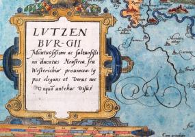 1593 Lutzenburgii (Luxembourg) Gérard de Jode színezett rézmetszetes térképe Luxembourgról, a Specul...