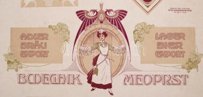 cca 1910 Alkohol, italok szecessziós litho reklámgrafika. / Alcohol, beverages art nouveau advertisi...