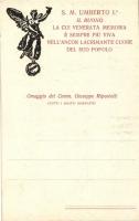 S. M. Umberto I / King of Italy, commemorative postcard
