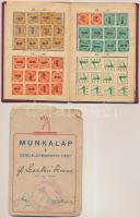 1937 Magyar Szociáldemokrata Párt tagsági könyv sok bélyeggel 1937-49-ig, pp.:15, 11x8cm+ Munkalap Magyar Szociáldemokrata Párt, 12x8cm