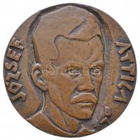 Beck András (1911-1985) 1940. József Attila Br plakett (77mm) T:2,2- Hungary 1940. Attila József commemorative bronze plaque. Sign: András Beck (77mm) C:XF,VF HPII 89.