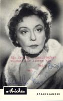 Zarah Leander aláírása fényképen