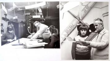 cca 1970-80 Gyakorlati munka különböző középiskolákban, fotók, egy részük az iskola pecsétjével jelz...