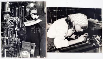 cca 1970-80 Gyakorlati munka különböző középiskolákban, fotók, egy részük az iskola pecsétjével jelz...