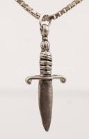 Ezüst nyaklánc medállal, Ag., nettó: 7gr., jelzett, 36cm/ Silver necklace with pendant, Ag, net. 7gr...