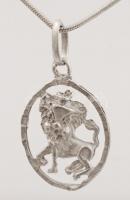 Ezüst nyaklánc medállal, Ag., nettó: 4,1gr., jelzett, 38cm/ Silver necklace with pendant, Ag, net. 4...