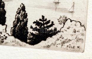 Füle Mihály (1914-2005): Balaton. Rézkarc, papír, jelzett a karcon. 13x7,5 cm