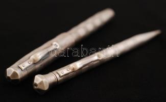 Goldfink ezüst (Ag.) art deco toll és töltőceruza, jelzett, h:12 cm (2×), bruttó:37,8 g (együtt a ke...