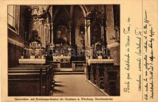 4 db RÉGI városképes képeslap, német templomok belseje, München, Liebenthal, Wörishofen, Würzburg, j...