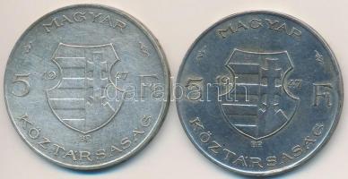 1947. 5Ft Ag "Kossuth" (2x) T:3