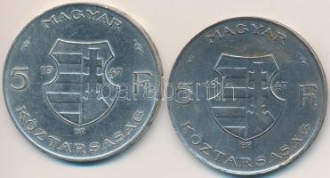 1947. 5Ft Ag "Kossuth" (2x) T:3