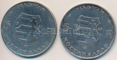 1947. 5Ft Ag "Kossuth" (2x) T:3