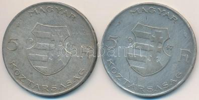 1947. 5Ft Ag "Kossuth" (2x) T:3