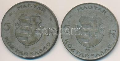 1947. 5Ft Ag "Kossuth" (2x) T:3