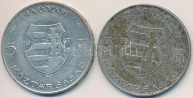 1947. 5Ft Ag "Kossuth" (2x) T:3