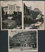 cca 1920-1930 Veszprémi városrészletek(Pósa-ház, Szeminárium, püspöki palota, múzeum, stb.), 11 db f...