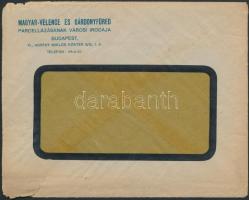 cca 1930 Velencei tó parcellázási bizottság tétképes boríték