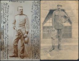 1902 2 db katonákat ábrázoló fotólap