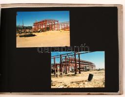 cca 1980 Fotóalbum a tengizi beruházás fényképeivel, cca 80db, 10x15cm