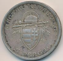 1938. 5P Ag "Szent István" T:2,2-
Adamo P8.1